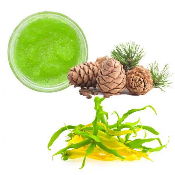 GOMMAGE AU SEL DE CAMARGUE ET HUILES ESSENTIELLES DE CEDRE ET YLANG YLANG
